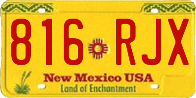 NM license plate 816RJX