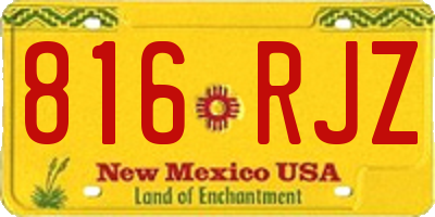 NM license plate 816RJZ