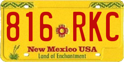 NM license plate 816RKC