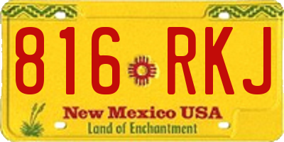 NM license plate 816RKJ