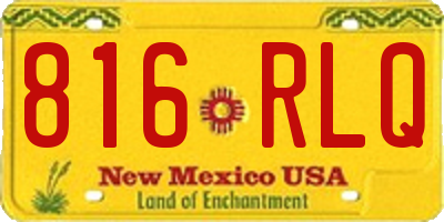 NM license plate 816RLQ