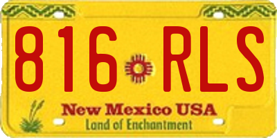 NM license plate 816RLS