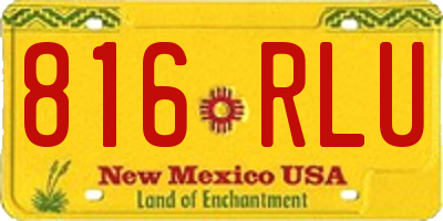 NM license plate 816RLU