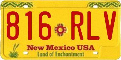 NM license plate 816RLV