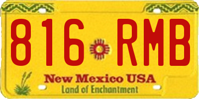 NM license plate 816RMB