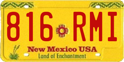 NM license plate 816RMI