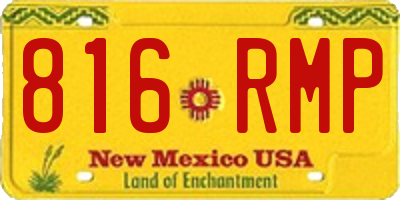 NM license plate 816RMP