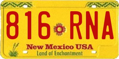 NM license plate 816RNA