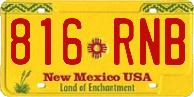 NM license plate 816RNB