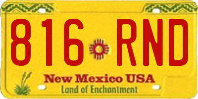 NM license plate 816RND
