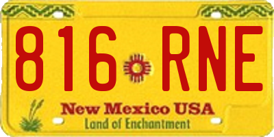 NM license plate 816RNE