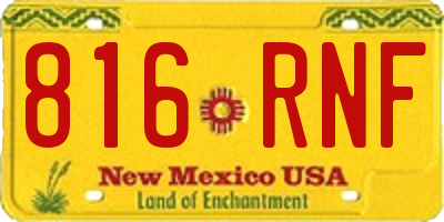 NM license plate 816RNF