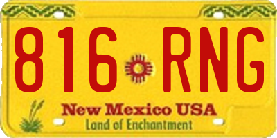 NM license plate 816RNG
