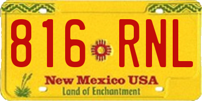 NM license plate 816RNL