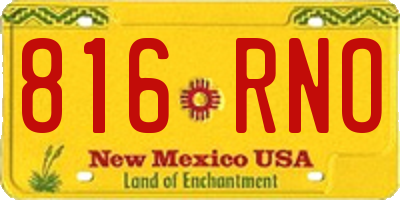 NM license plate 816RNO