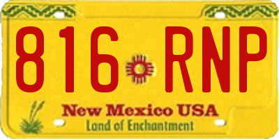 NM license plate 816RNP