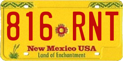 NM license plate 816RNT