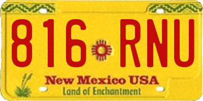 NM license plate 816RNU