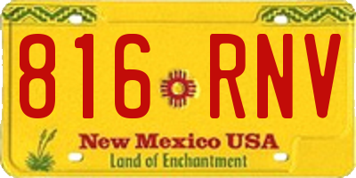 NM license plate 816RNV