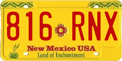 NM license plate 816RNX