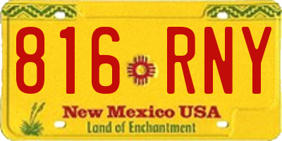 NM license plate 816RNY