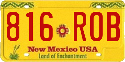 NM license plate 816ROB