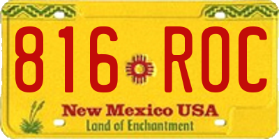 NM license plate 816ROC