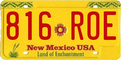 NM license plate 816ROE