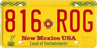 NM license plate 816ROG