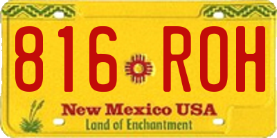 NM license plate 816ROH