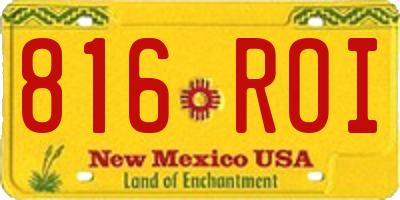 NM license plate 816ROI