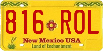 NM license plate 816ROL