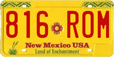 NM license plate 816ROM