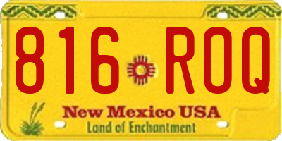 NM license plate 816ROQ
