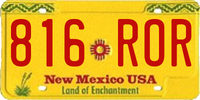 NM license plate 816ROR