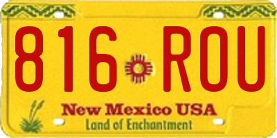 NM license plate 816ROU