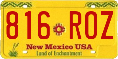 NM license plate 816ROZ