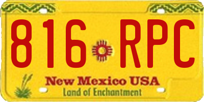 NM license plate 816RPC