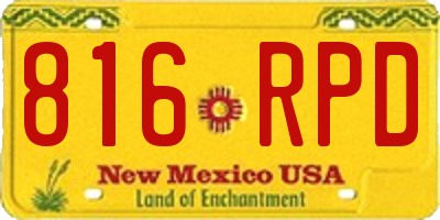 NM license plate 816RPD