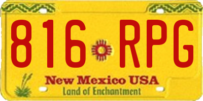 NM license plate 816RPG