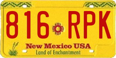 NM license plate 816RPK