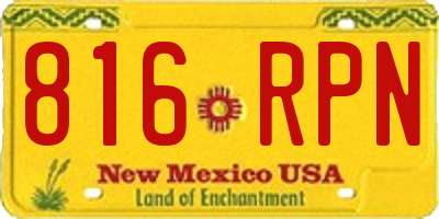 NM license plate 816RPN