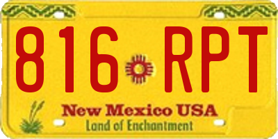 NM license plate 816RPT