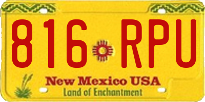 NM license plate 816RPU