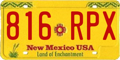 NM license plate 816RPX
