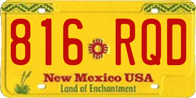 NM license plate 816RQD