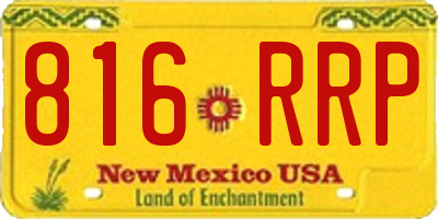 NM license plate 816RRP