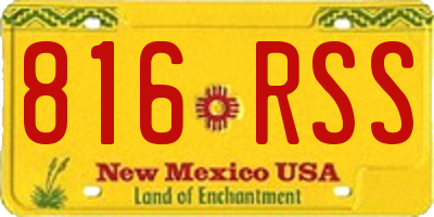 NM license plate 816RSS
