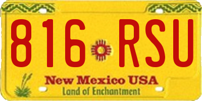 NM license plate 816RSU