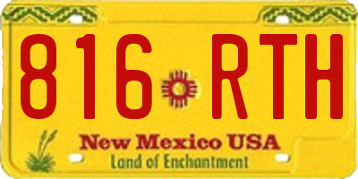 NM license plate 816RTH